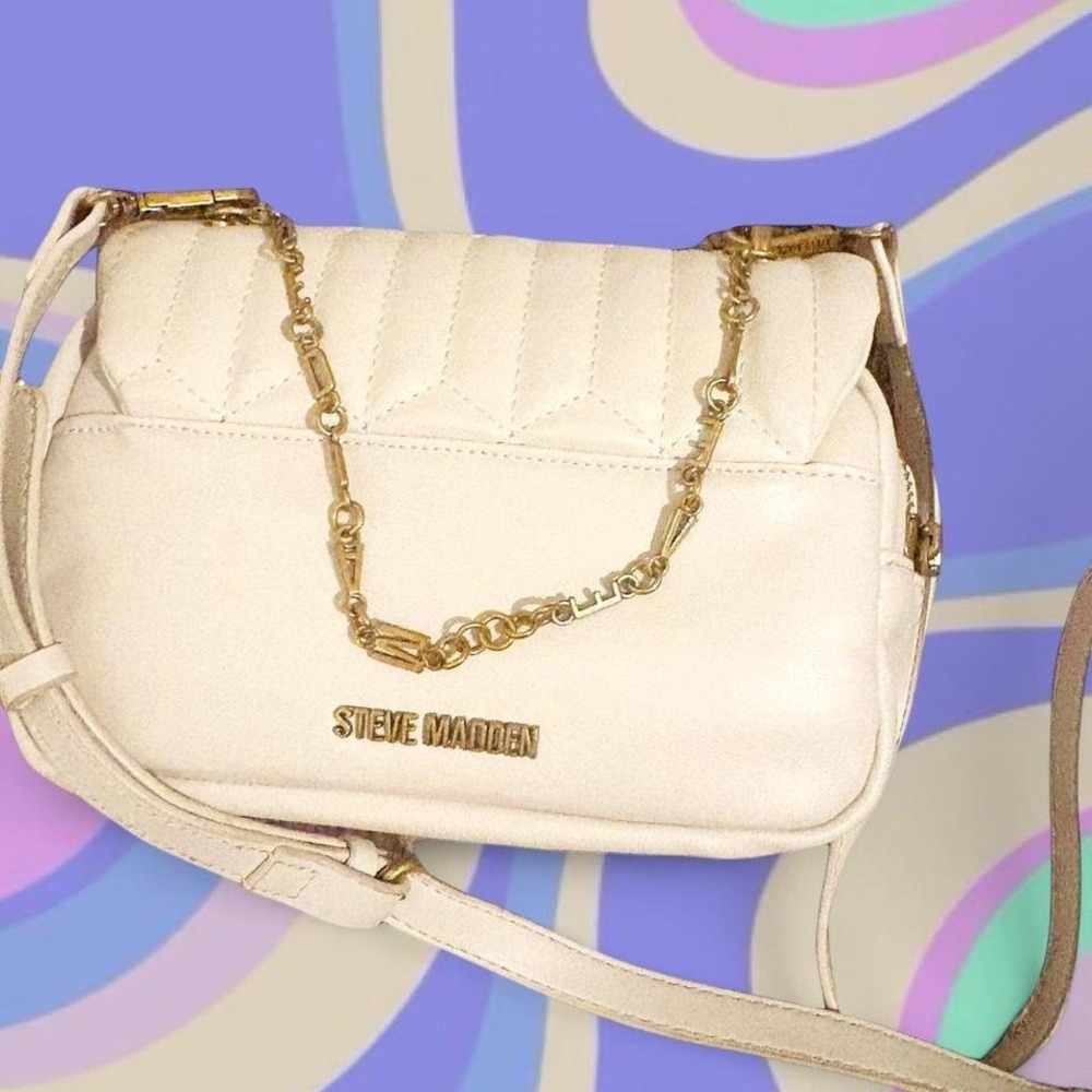 Steve Madden‎ cream and gold crossbody/ shoulder mini bag